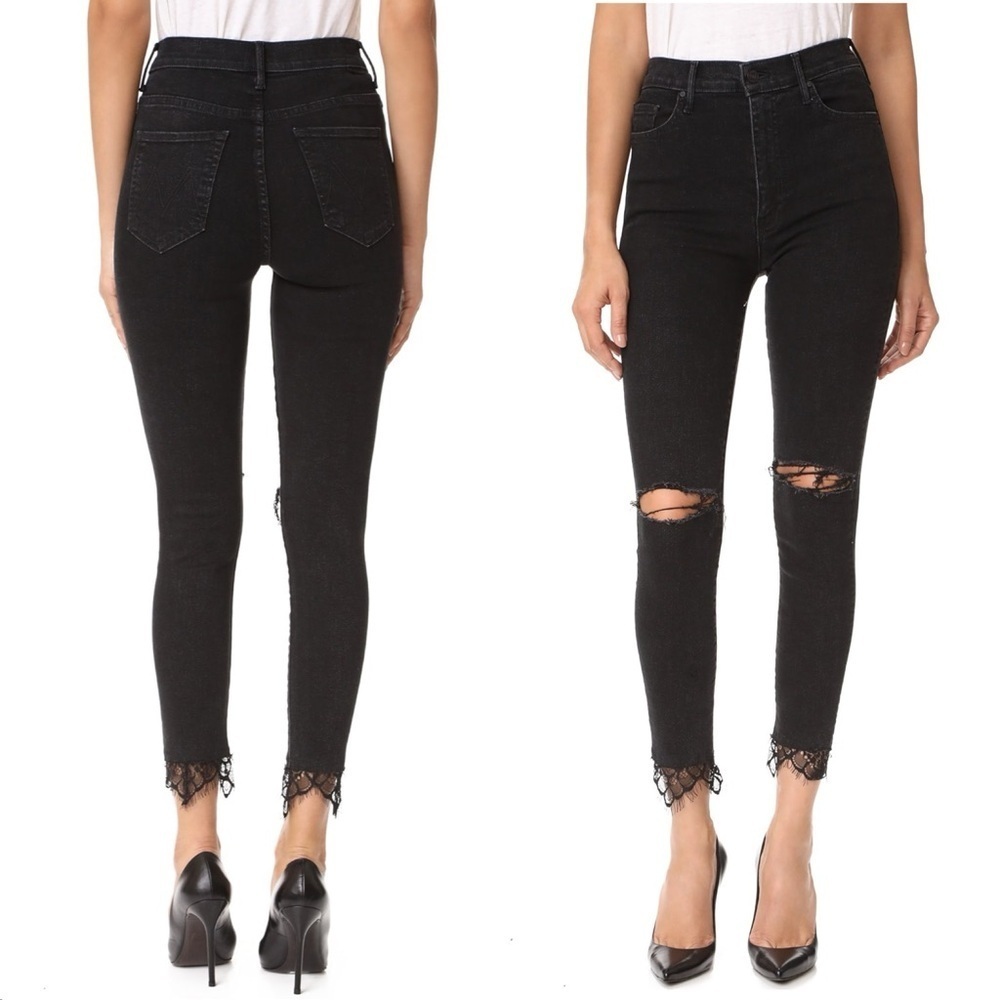 MOTHER The Swooner Dagger Ankle Fray Jeans Size 28
